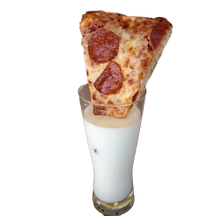 pizza and milk logo