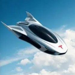 Flying Tesla Roadster