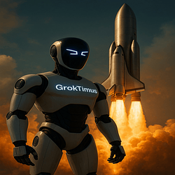 Grok Powered Optimus logo