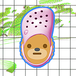 Dog in Croc logo