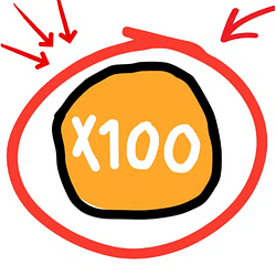 100X