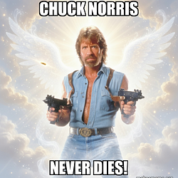 Chuck Norris Never Dies logo